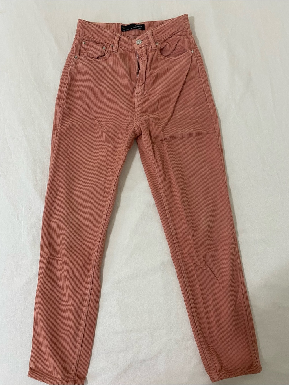 stradivarius Straight-Leg Corduroy Pants in Dusty Rose